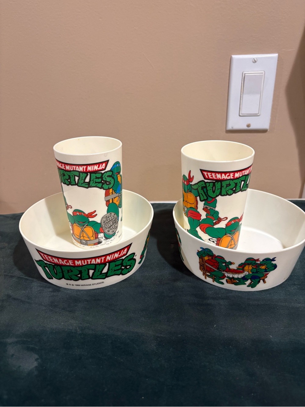 Vintage Ninja Turtles Kids Bowl and Cup Set